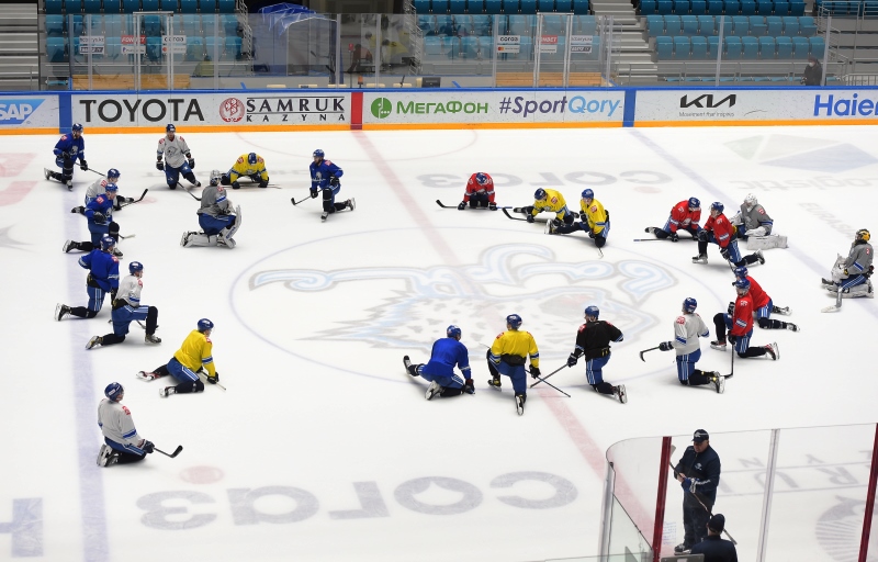 Today Barys HC held an open training on the capital's arena before the start of the KHL playoffs