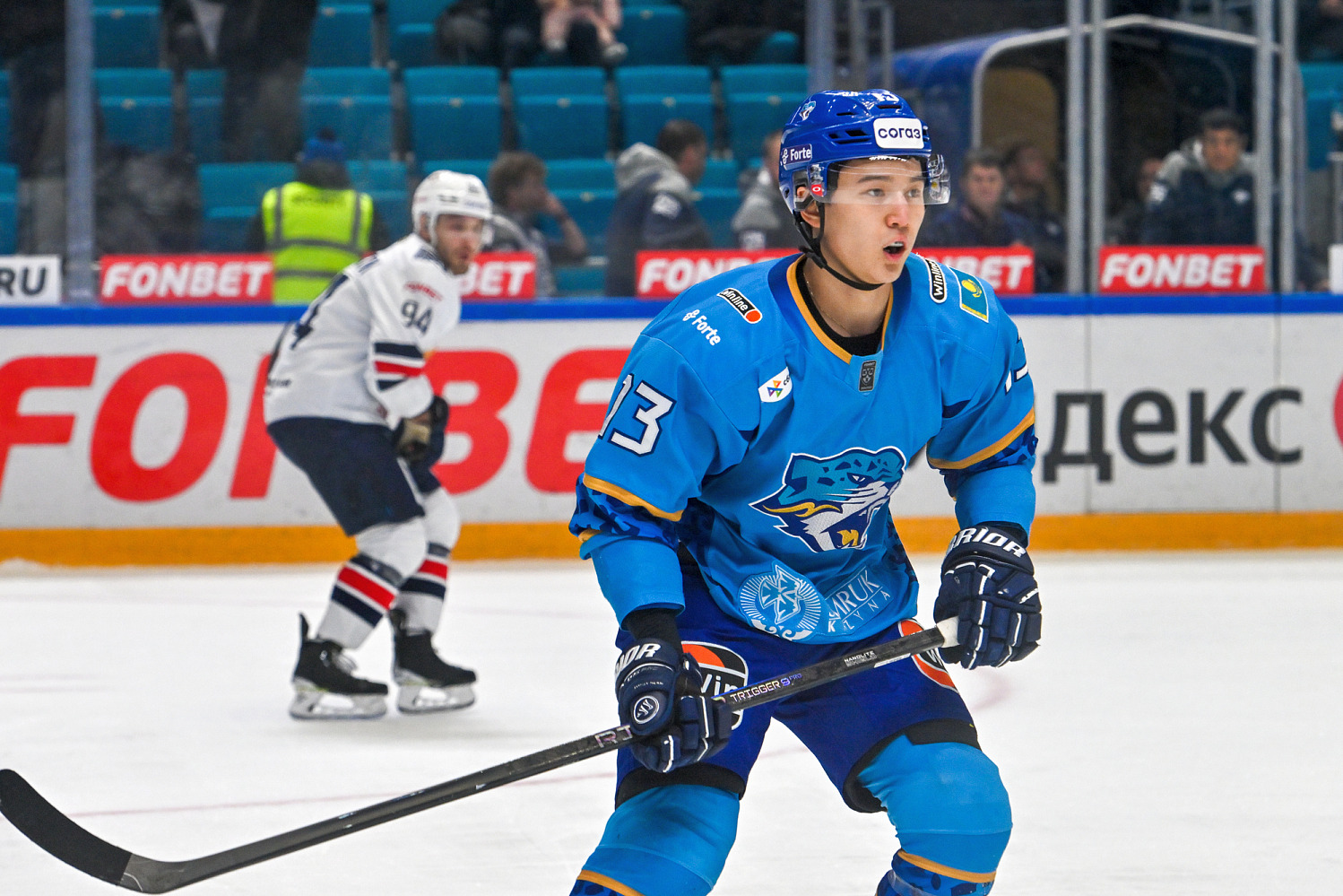 Dinmukhamed Kaiyrzhan played his 100th KHL game